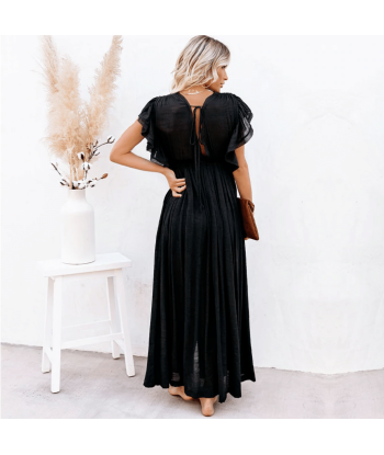 Abito Nero Lungo Elegante Boho Chic du meilleur 