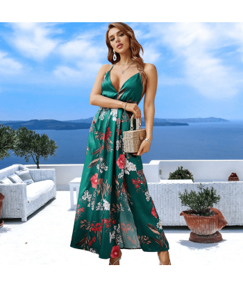 Vestito Lungo Verde a Fiori Boho Chic la chaussure