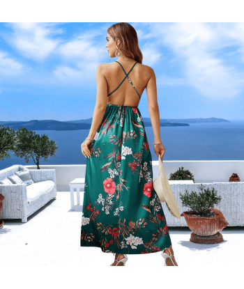 Vestito Lungo Verde a Fiori Boho Chic la chaussure