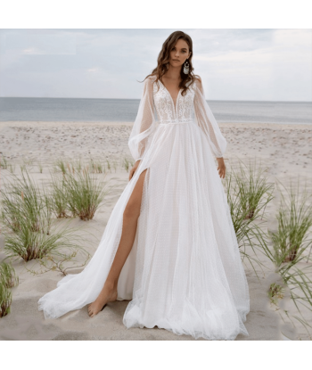 Abito da Sposa Manica Lunga Boho Chic paiement sécurisé