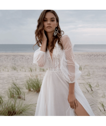 Abito da Sposa Manica Lunga Boho Chic paiement sécurisé