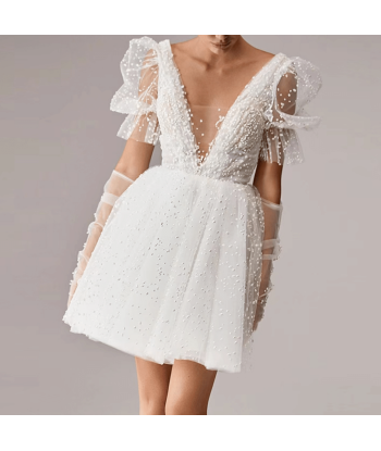 Abito da Sposa Boho Chic Corto Amélioration de cerveau avec