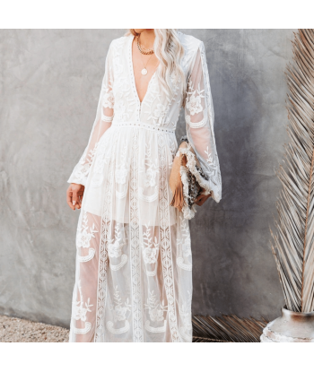 Abito da Sposa Hippie Chic in Pizzo destockage