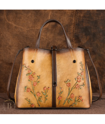 Borsa in Cuoio Vintage Fiori Artigianale une grave pollution 