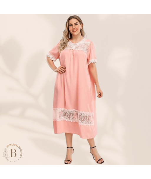 Vestito Rosa Antico Taglie forti pas chere