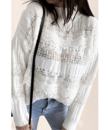 Maglione Donna Collo Alto Bianco meilleur choix