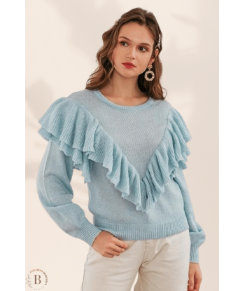 Maglione Blu con Balze da Donna de technologie