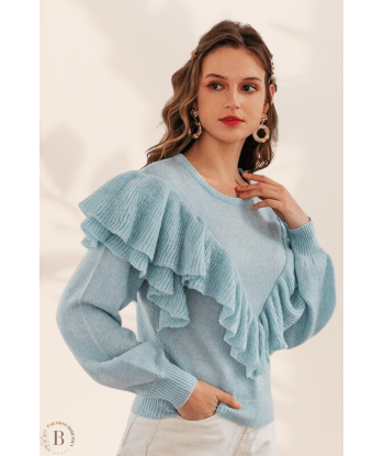 Maglione Blu con Balze da Donna de technologie