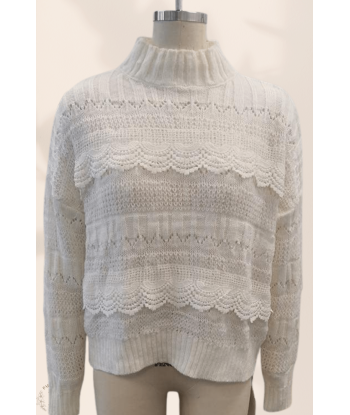 Maglione Donna Collo Alto Bianco meilleur choix