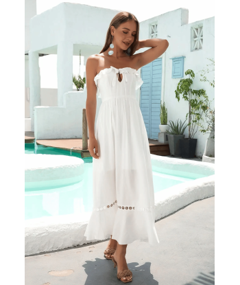 Vestito Bianco Senza Spalline Boho Chic Jusqu'à 80% De Réduction