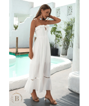 Vestito Bianco Senza Spalline Boho Chic Jusqu'à 80% De Réduction