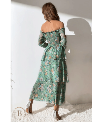 Vestito Lungo Verde Salvia Boho Chic outlet