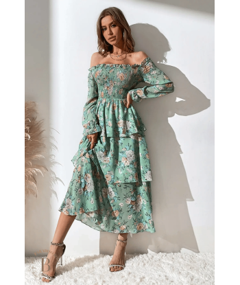 Vestito Lungo Verde Salvia Boho Chic outlet