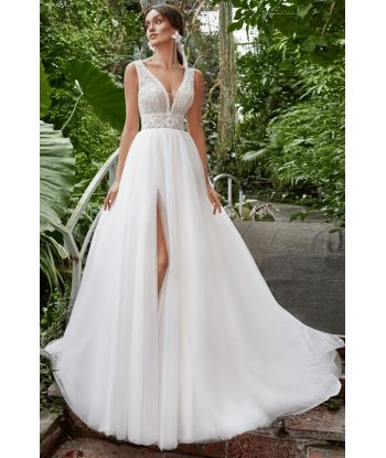 Abito da Sposa Bianco Semplice brillant des détails fins