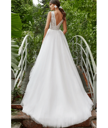 Abito da Sposa Bianco Semplice brillant des détails fins