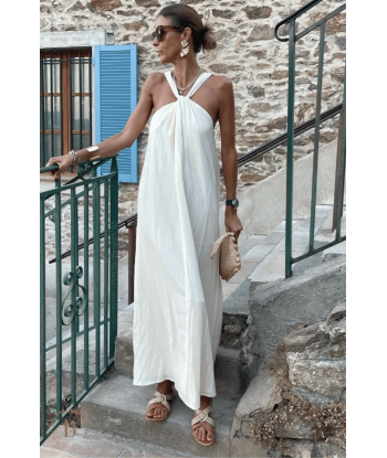 Abito Bianco Maxi Boho in Lino sur le site 