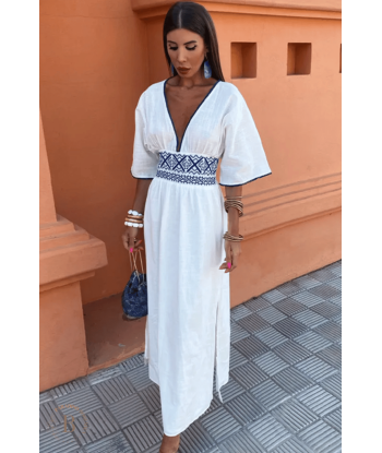 Abito Maxi Bianco Boho Chic Estivo rembourrage situé sous