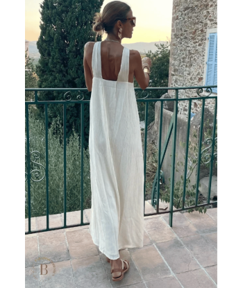 Abito Bianco Maxi Boho in Lino sur le site 