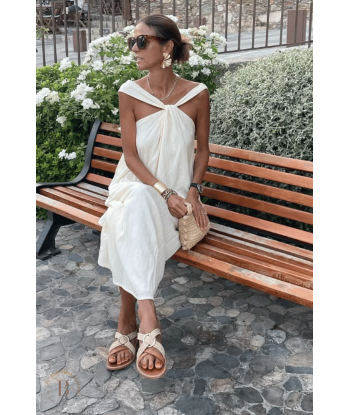 Abito Bianco Maxi Boho in Lino sur le site 