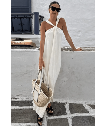 Abito Bianco Maxi Boho in Lino sur le site 