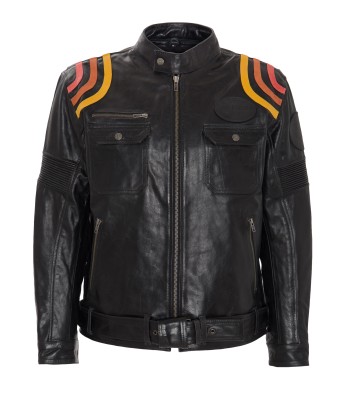 VESTE EN CUIR KING KEROSIN AVEC IMPRIMÉ »CAFE RACER« ET RAYURES RACER Voir les baskets