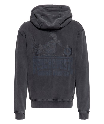 VESTE SWEAT À CAPUCHE ZIPPÉ DÉLAVÉ À L'ACIDE »PSYCHEDELIC CUSTOM CHOPPER« ou a consommer sur place