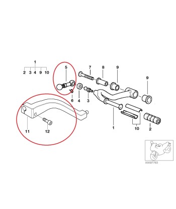 OCCASION Tige de commande L48MM - BMW-23412333265 + Bras de commande - BMW-23007653994 + Vis cylindrique M6X35 - BMW-07119900687 de l' environnement