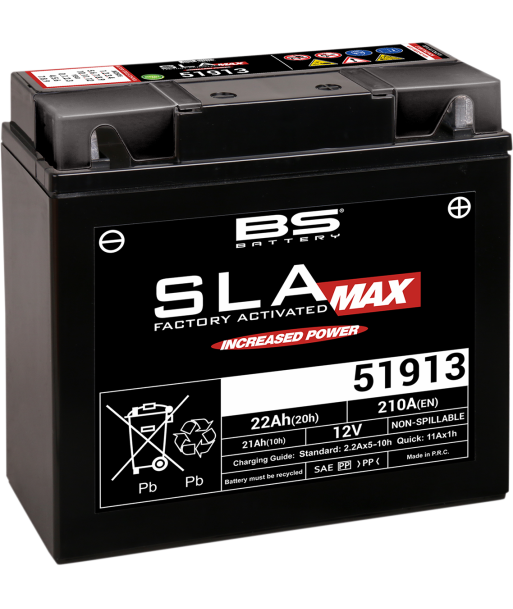 Batterie 51913 12V 22Ah 210A SLA MAX BS BATTERY Fin de série