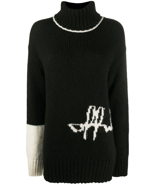 OFF WHITE - Pull en maille intarsia à col roulé votre