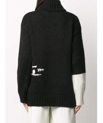 OFF WHITE - Pull en maille intarsia à col roulé votre