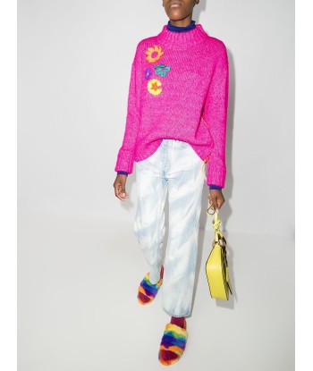 MIRA MIKATI - Pull en maille à fleurs Paris Déstockage Promo