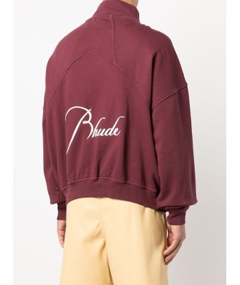 RHUDE Quarter zip à logo imprimé paiement sécurisé