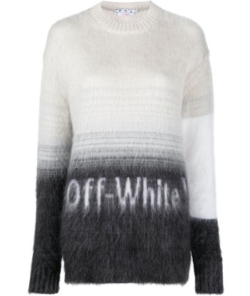 OFF WHITE - Intarsia-logo crew-neck jumper d'Europe débarque