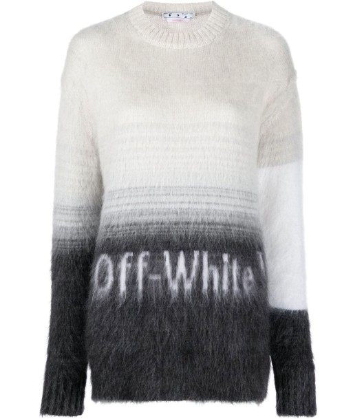 OFF WHITE - Intarsia-logo crew-neck jumper d'Europe débarque