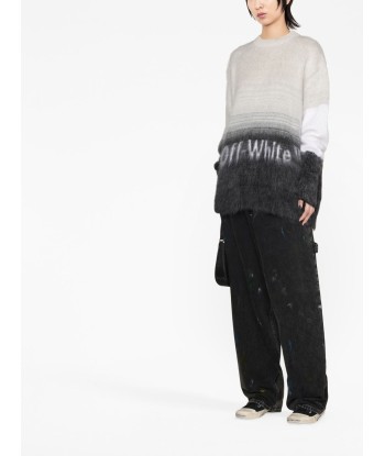 OFF WHITE - Intarsia-logo crew-neck jumper d'Europe débarque