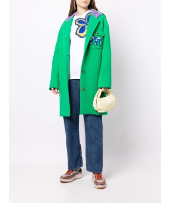 MIRA MIKATI - Manteau en maille à col contrastant Par le système avancé 