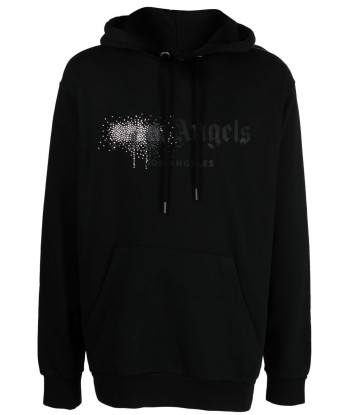 PALM ANGELS Hoodie à logo strassé commande en ligne