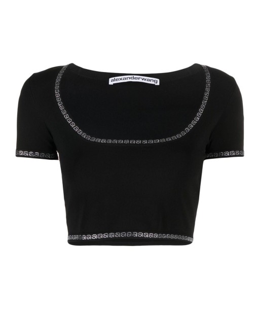 ALEXANDER WANG - T-shirt crop à col rond 2023