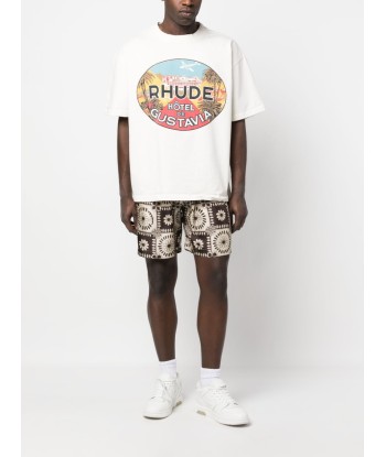 RHUDE - T-shirt en coton à imprimé graphique Fin de série