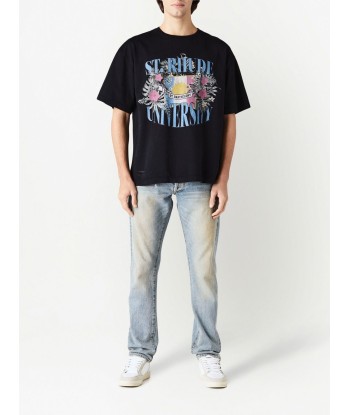 RHUDE - T-shirt en coton university Dans la société mordern