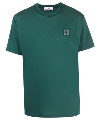 STONE ISLAND - Tee Shirt Compass dye vert fôret sur le site 