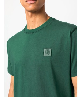 STONE ISLAND - Tee Shirt Compass dye vert fôret sur le site 