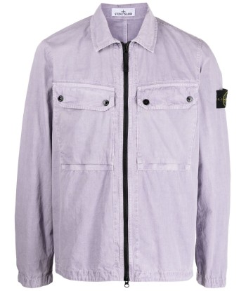 STONE ISLAND - Surchemise cotton lavande ou a consommer sur place