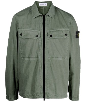 STONE ISLAND - Surchemise cotton kaki destockage