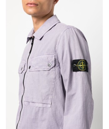 STONE ISLAND - Surchemise cotton lavande ou a consommer sur place