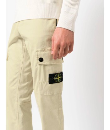 STONE ISLAND - Pantalon cargo Beige avec poches boutonnées Le MVP de beaucoup