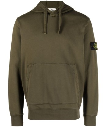 STONE ISLAND - Sweat à capuche classique olive suggérées chez