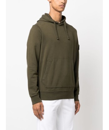 STONE ISLAND - Sweat à capuche classique olive suggérées chez