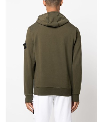 STONE ISLAND - Sweat à capuche classique olive suggérées chez