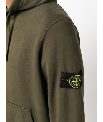 STONE ISLAND - Sweat à capuche classique olive suggérées chez